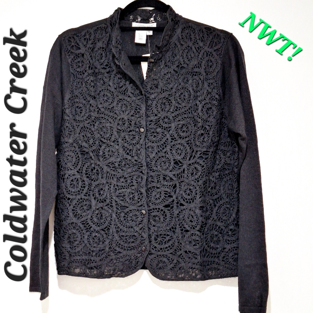 ✨️FINAL✨️Coldwater Creek NWT! crochet front cardigan 🤍LARGE